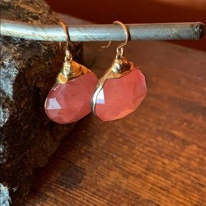 Peach stone earrings